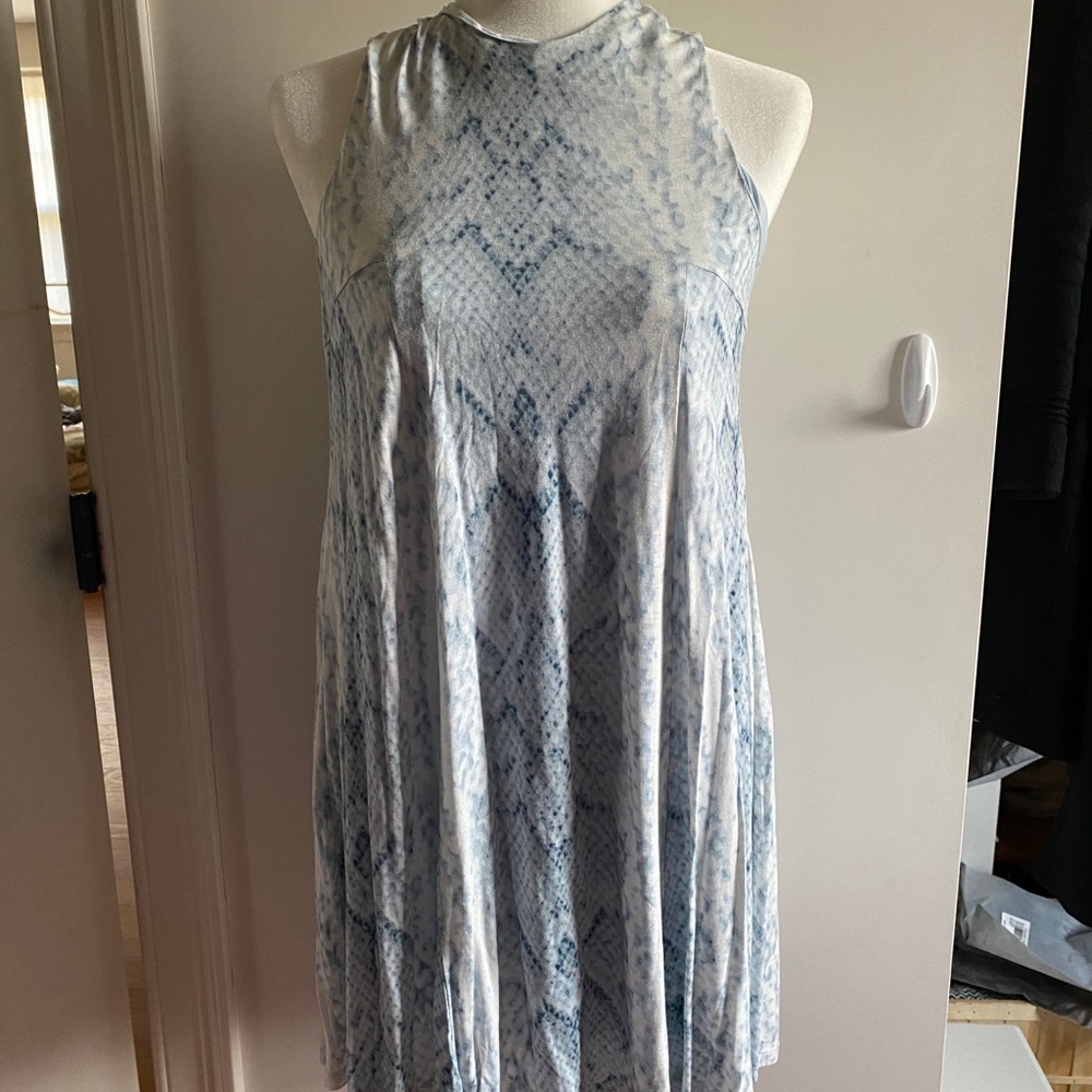 Urban Outfitters Blue Snakeskin Skater Dress